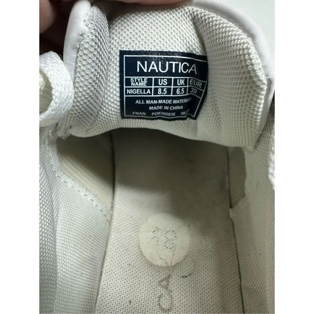 Nautica Nigela Low Top Casual Sneakers Shoes White Womens Size 8,5 Faux Leather - Picture 8 of 10
